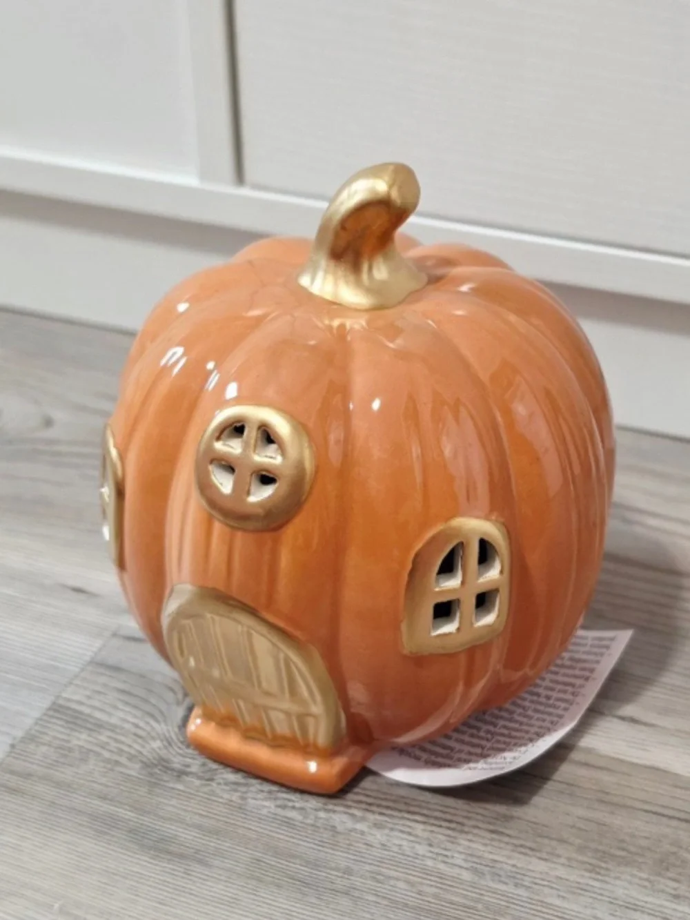 Target Bullseye Playground Light Up Ceramic Pumpkin House Orange Gold Fall